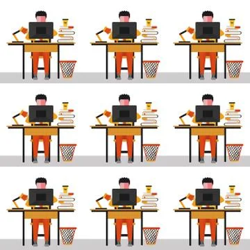 Flat illustration open office Stock Illustration
