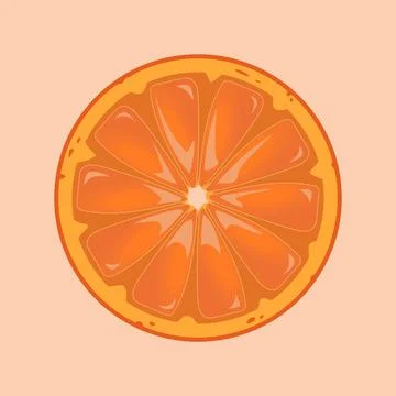 Flat illustration of orange slice Illustrazione stock