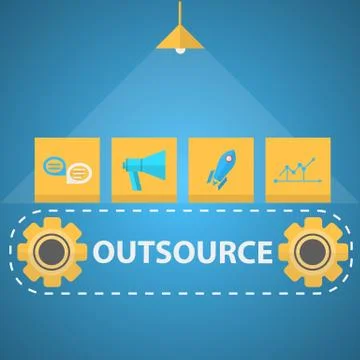 Flat illustration of outsourced mechanism Stock-Illustration
