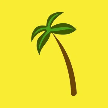 Flat illustration of palm tree vector icon for web. tree and forest Stock Illustration