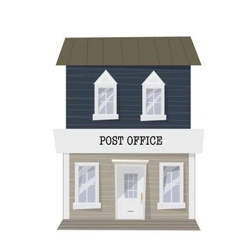 Flat illustration with post office for concept design. Mail service concept Stock Illustration