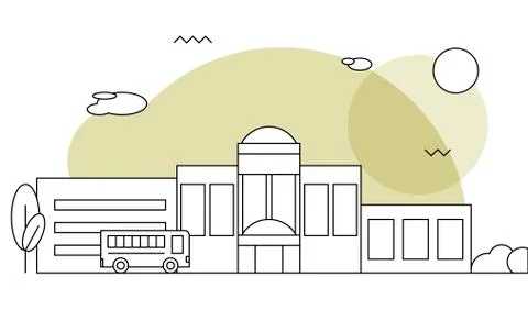 Flat illustration of school building Stock Illustration