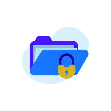 Flat illustration secure folder data security design graphic Stock Illustration