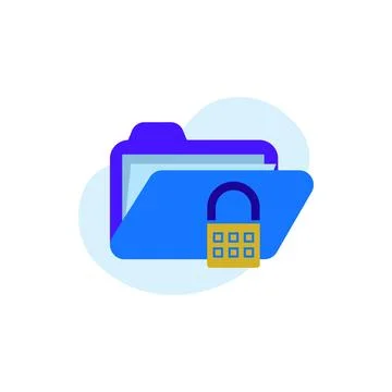 Flat illustration secure folder data security design icon Stock Illustration