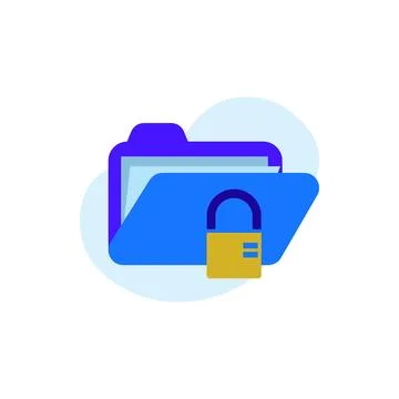 Flat illustration secure folder data security design vector Illustrazione stock