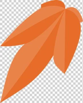 Flat illustration is showing five orange petals overlapping radially on Stock Illustration
