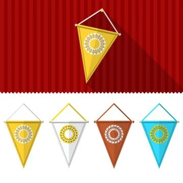 Flat illustration of triangular pennants Stock Illustration
