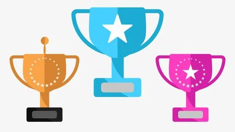 Flat illustration trophy vector file Stock Illustration