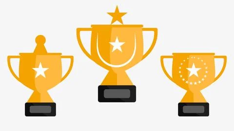 Flat illustration trophy vector file Stock Illustration