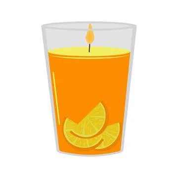 Flat illustration of typical scented wax candle. Stock Illustration