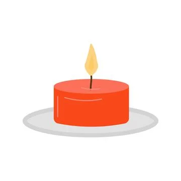 Flat illustration of typical scented wax candle. Stock Illustration