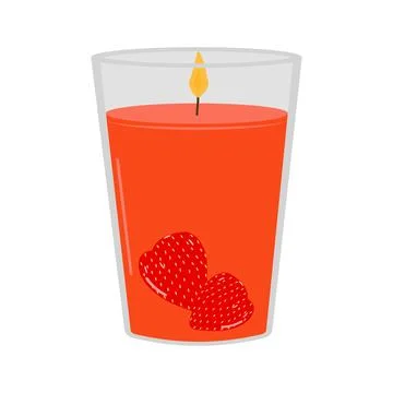 Flat illustration of typical scented wax candle. Stock Illustration