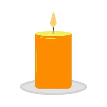 Flat illustration of typical scented wax candle. Stock Illustration