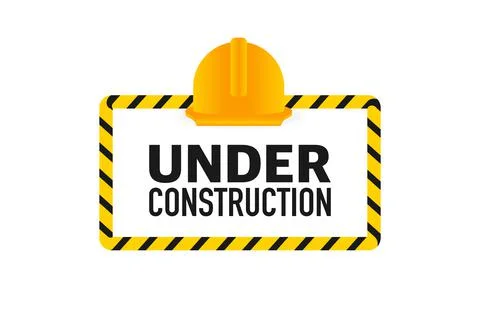 Flat illustration under construction for site design. Vector banner. Web banner Stock Illustration
