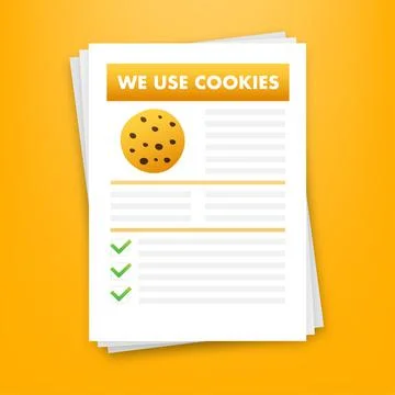 Flat illustration with website we use cookie computer for banner design. Vector Stockillustratie
