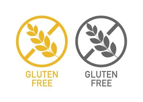 Flat illustration on white backdrop. Quality set. Flat gluten free. Vector 库存插图