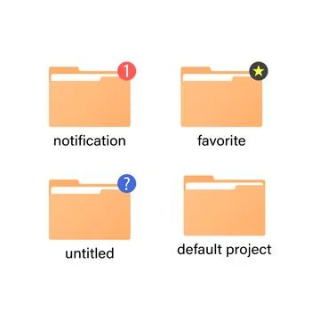 Flat illustration with yellow vector folder icons on blue background. Business Stock Illustration