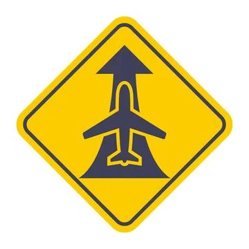 Flat image of black silhouette of passenger plane taking off, Stock Illustration