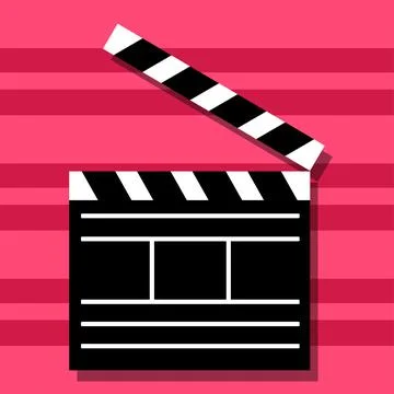 Flat image of Clapperboard. Vector illustration Illustrazione stock