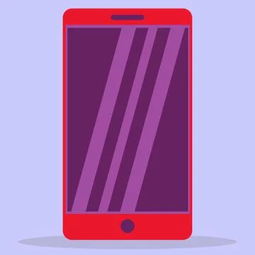 A flat image of a mobile smartphone. Stock Illustration