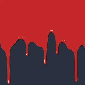 Flat image, red drips on a black background, paint or blood Stockillustratie