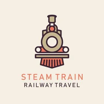 Flat image of retro steam train Stock-Illustration