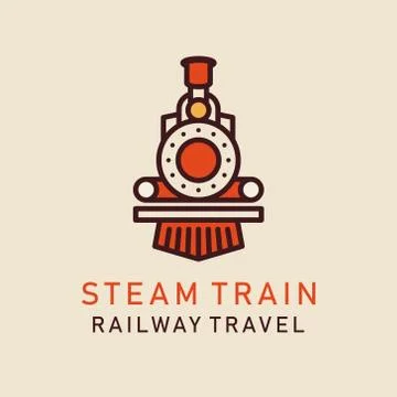 Flat image of retro steam train Stock-Illustration