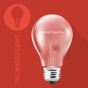 Flat incandescent halogen light bulb Stock Illustration