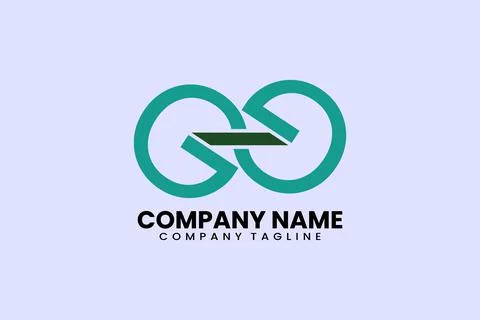 Flat infinity logo template design icon logotype Illustrazione stock