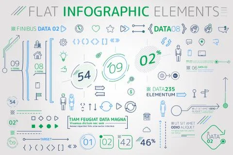 Flat Infographic Elements Stock Illustration