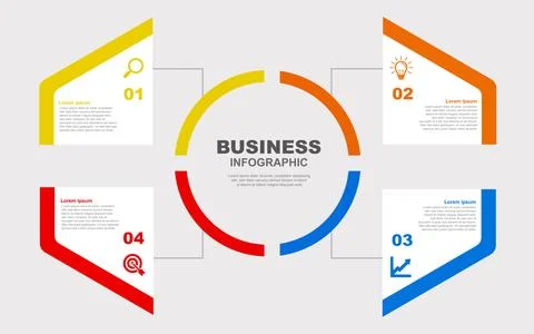 Flat infographic template background. Vector illustration. Illustrazione stock