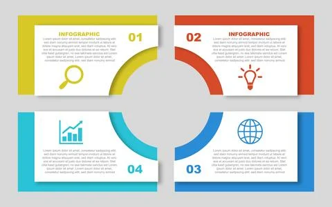 Flat infographic template background. Vector illustration. Illustrazione stock