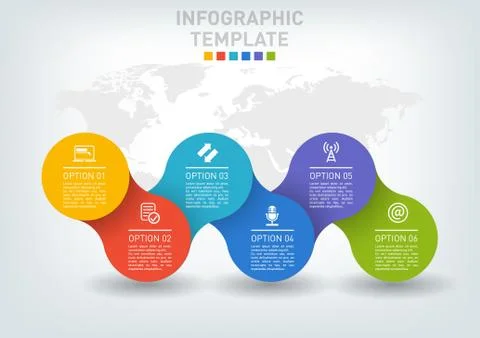 Flat infographics timeline with five options. Stock Illustration