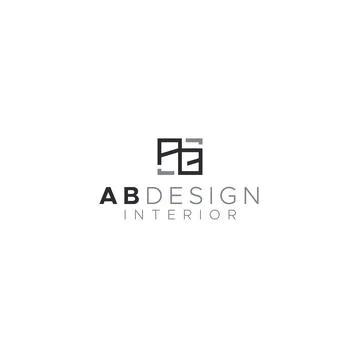 Flat initial AB DESIGN INTERIOR deep logo design Stock Illustration