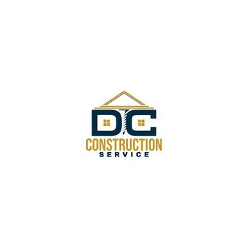 Flat Initial DC Constructions Service logo design Stock Illustration
