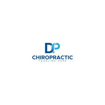 Flat initial DP CHIROPRACTIC healthy logo design Stock Illustration