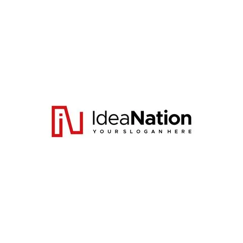 Flat initial IN IDEA NATION insurance logo design Stock Illustration