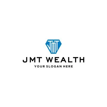 Flat initial JMT JMT WEALTH growth logo design Stock Illustration