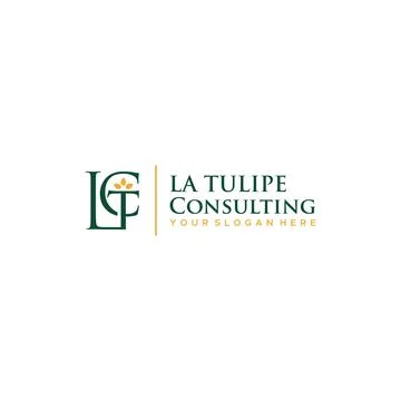 Flat initial LTC LA TULIPE CONSULTING logo design Stock Illustration