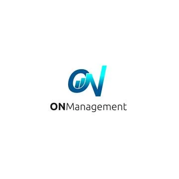 Flat initial ON ON MANAGEMENT tech logo design Illustrazione stock