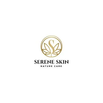 Flat initial S SERENE SKIN NATURE CARE logo design Stock Illustration