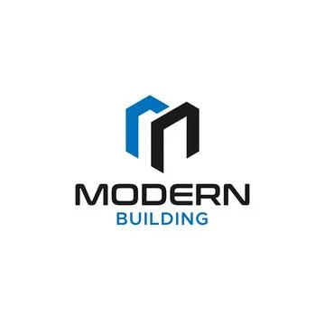 Flat Initial Simple MODERN BUILDING logo design Stock Illustration