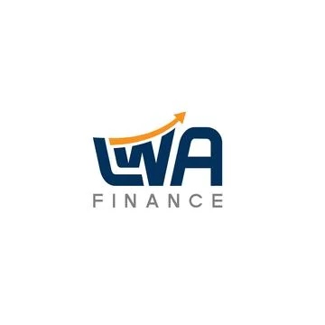 Flat initial WA FINANCE up high comer logo design Stock Illustration