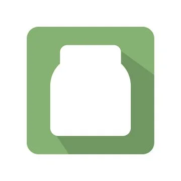 Flat ink pot icon vector illustration on color background Stock Illustration