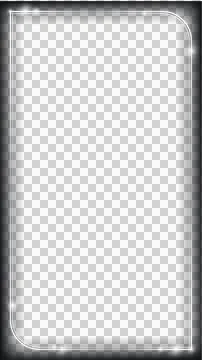 Flat interface frame is glowing on transparent background showing teal panel, Stockillustratie