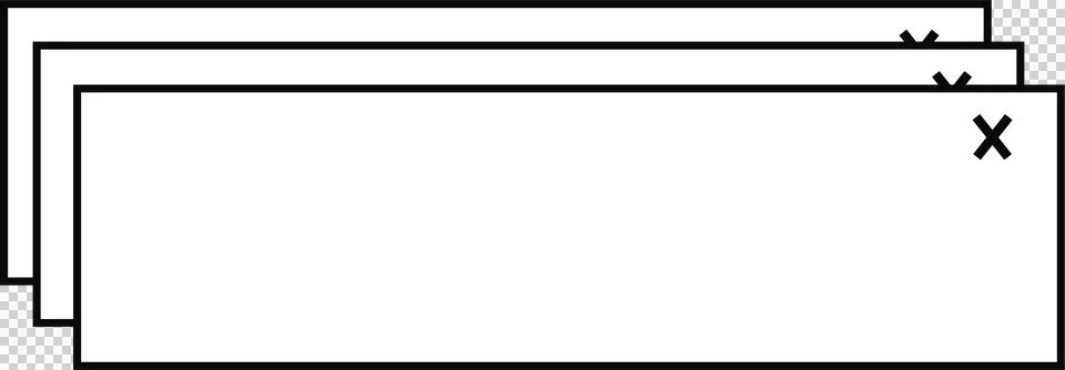 Flat interface windows are overlapping featuring two chevrons and close icon on 스톡 일러스트