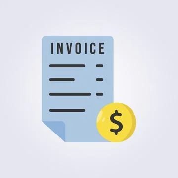 Flat invoice icon logo vector illustration design Stock Illustration