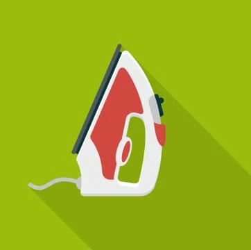 Flat Iron icon with long shadows. Stock Illustration