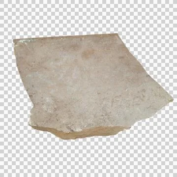 Flat irregular shaped piece light grey sandstone paving rock isolated 写真素材