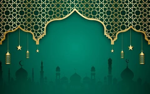 Flat Islamic Design for Ramadan Background Modern Vector Illustration Stock Illustration